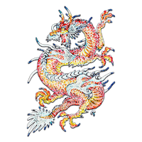 a chinese dragon on a black background